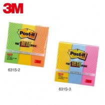 【芥菜籽文具】3M POST-IT 狠黏可再貼利貼便條紙 #631S (三色1 包) 3X1" 