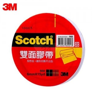 【芥菜籽文具】3M SCOTCH // 668 雙面膠帶系列 6mm×15Y (48捲/盒) 4710367604006