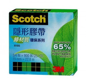 【芥菜籽文具】3M SCOTCH // 810G 綠材質隱形膠帶 (19mm*22.8M) 4710367295600