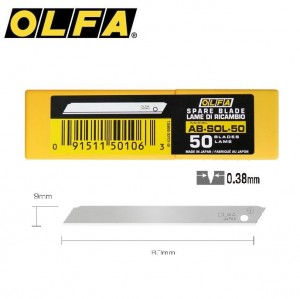 【芥菜籽文具】//OLFA//無折痕小型美工刀片AB-SOL-50(50片/筒)(日本包裝型號SB50K-OSN型)