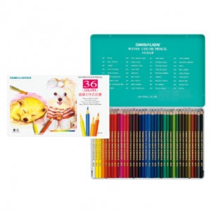 【芥菜籽文具】//雄獅文具// 36色水彩色鉛筆、鐵盒水性色鉛筆 WP-36
